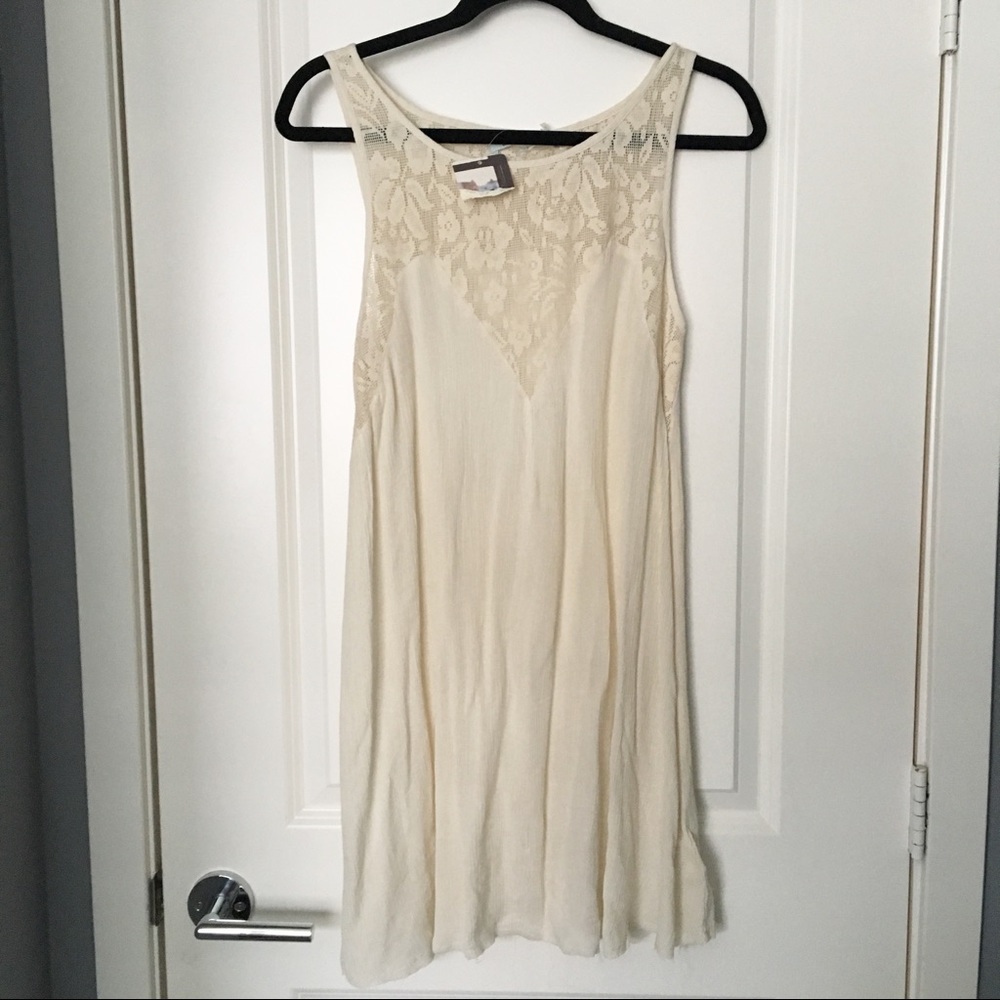 Cream Dress with lace detail